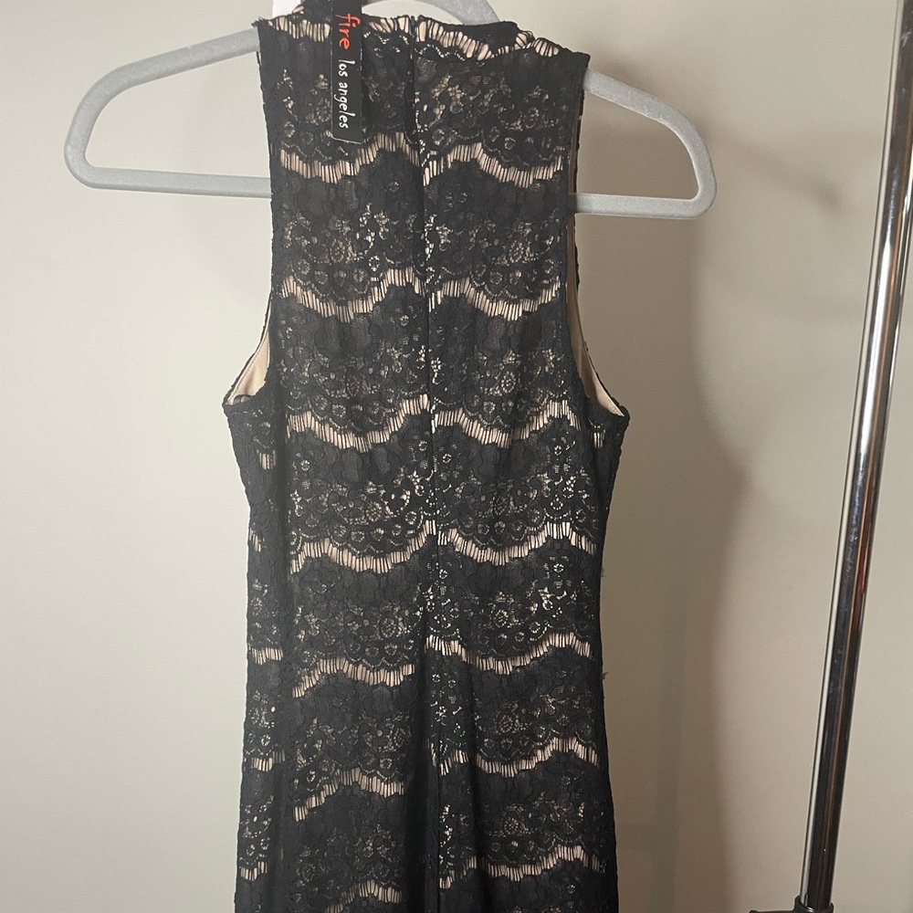 Black laced mini dress
